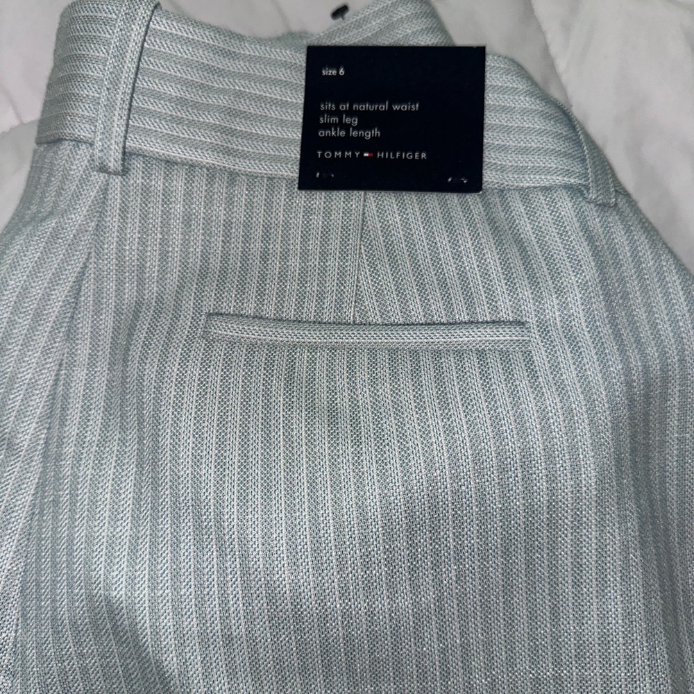 Tommy Hilfiger Mint Ankle-Length Ribbed Pants